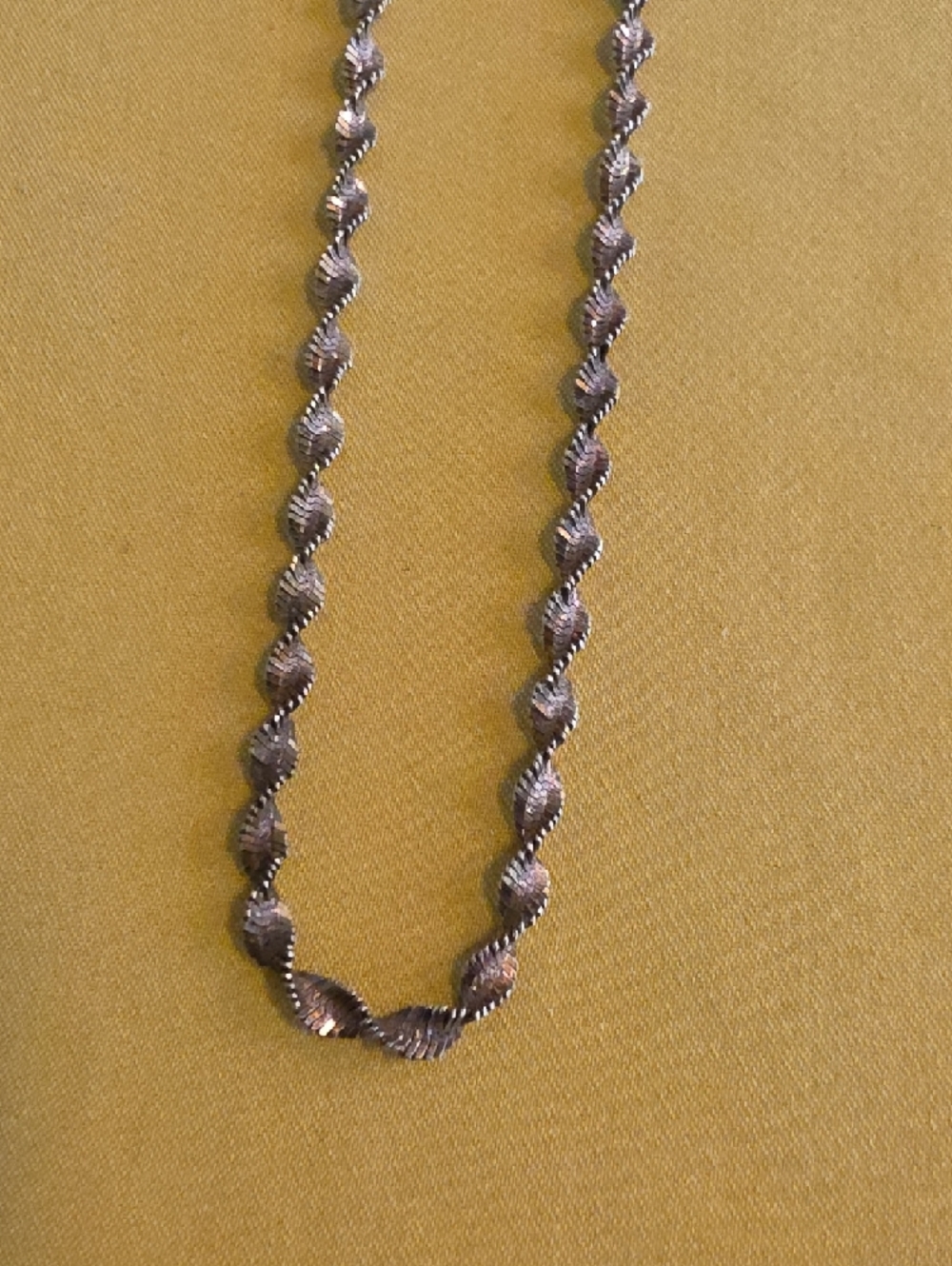 Vintage 925 Italy - Silver Twisted Herringbone Necklace